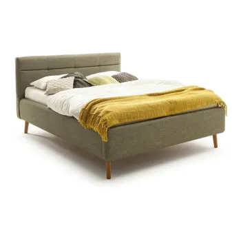 Pat dublu tapitat verde cu spatiu de depozitare cu somiera 180x200 cm Lotte - Meise Mobel imagine