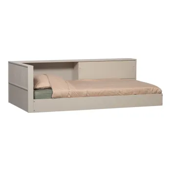 Pat gri din lemn de pin fara somiera 90x200 cm Carter - WOOOD imagine