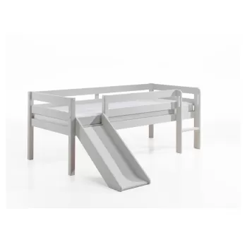 Pat inalt cu tobogan pentru copii Vipack Pino, 90 x 200 cm, alb imagine