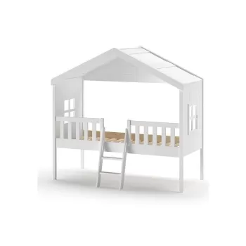 Pat inalt pentru copii in forma de casuta 90x200 cm Housebed - Vipack imagine