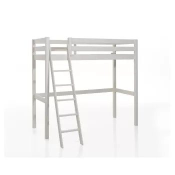 Pat inaltat cu scara pentru copii Vipack Pino, 90 x 200 cm, alb imagine