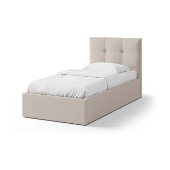 Pat maro deschis tapitat cu spatiu de depozitare cu somiera 90x200 cm Phaedra - Micadoni imagine