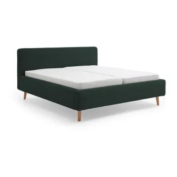 Pat matrimonial 180x200 cm verde inchis tapitat Mattis Cord - Meise Mobel imagine