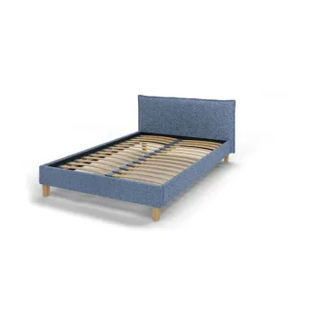 Pat matrimonial albastru cu tablie si somiera 140x200 cm Tina - Ropez imagine