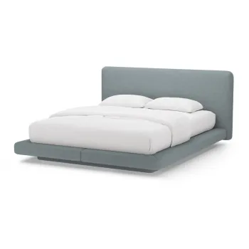 Pat matrimonial albastru deschis tapiE>at 200x200 cm Linea aEURMicadoni imagine