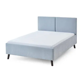 Pat matrimonial albastru deschis tapitat cu somiera 140x200 cm Piano - Meise Mobel imagine