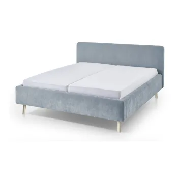 Pat matrimonial albastru deschis tapitat fara somiera 180x200 cm Mattis - Meise Mobel imagine