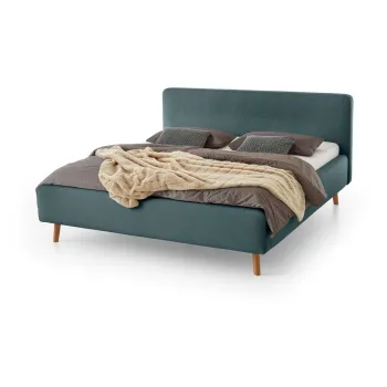 Pat matrimonial albastru/gri tapitat fara somiera 180x200 cm Mattis - Meise Mobel imagine