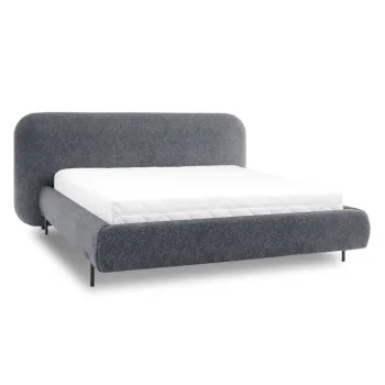 Pat matrimonial albastru tapitat cu spatiu de depozitare cu somiera 140x200 cm Pointt - ELTAP imagine