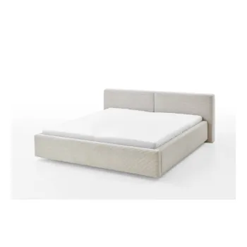 Pat matrimonial bej cu spatiu de depozitare cu somiera 200x200 cm Cube - Meise Mobel imagine