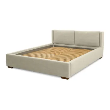 Pat matrimonial bej tapitat cu somiera 140x200 cm Dreamer - Scandic imagine