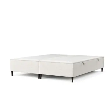 Pat matrimonial crem tapitat cu spatiu de depozitare 180x200 cm Tate - Maison de Reve imagine