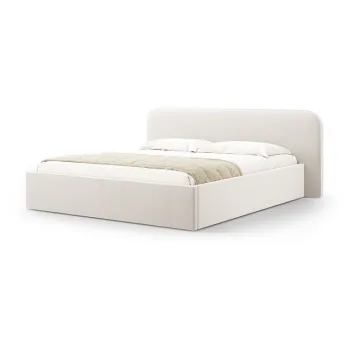 Pat matrimonial fildes tapitat cu spatiu de depozitare cu somiera 140x200 cm Elizabeth - Micadoni imagine
