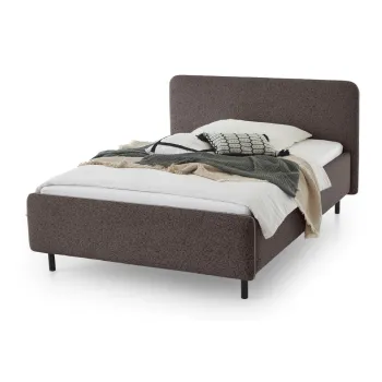 Pat matrimonial gri antracit tapitat fara somiera 140x200 cm Primo - Meise Mobel imagine