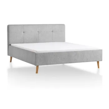 Pat matrimonial gri deschis tapitat 180x200 cm Smart - Meise Mobel imagine