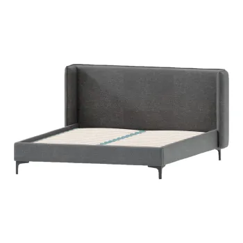 Pat matrimonial gri inchis tapitat cu somiera 200x200 cm Basti - Ropez imagine