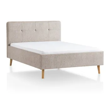 Pat matrimonial gri/maro tapitat 140x200 cm Smart - Meise Mobel imagine