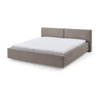 Pat matrimonial gri/maro tapitat 180x200 cm Cube - Meise Mobel imagine