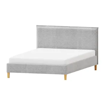 Pat matrimonial gri tapitat cu somiera 160x200 cm Tina - Ropez imagine