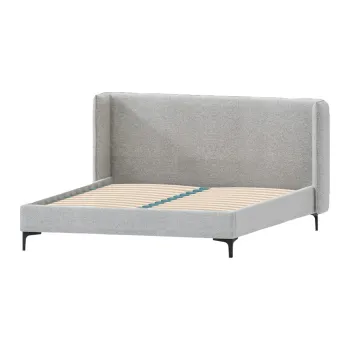 Pat matrimonial gri tapitat cu somiera 180x200 cm Basti - Ropez imagine