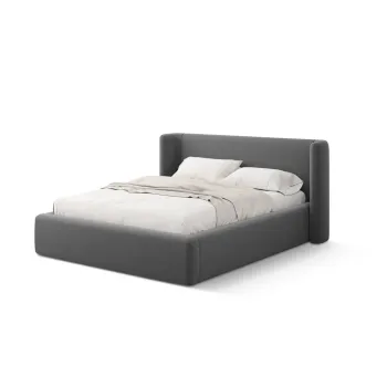 Pat matrimonial gri tapitat cu spatiu de depozitare cu somiera 180x200 cm Jason - Windsor & Co Sofas imagine