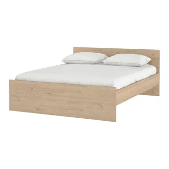 Pat matrimonial in culoare naturala cu aspect de lemn de stejar fara somiera 180x200 cm Naia - Tvilum imagine