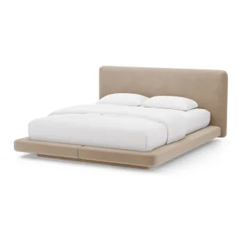 Pat matrimonial maro deschis tapiE>at 160x200 cm Linea aEURMicadoni imagine