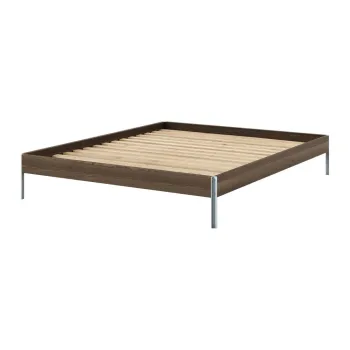 Pat matrimonial maro din lemn de pin cu somiera 160x200 cm Core - Karup Design imagine