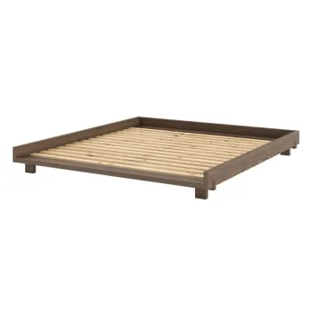 Pat matrimonial maro din lemn de pin cu somiera 180x200 cm Social - Karup Design imagine