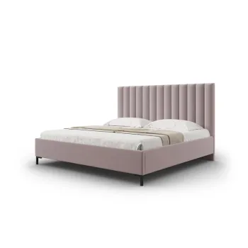 Pat matrimonial roz deschis tapitat cu spatiu de depozitare si somiera 200x200 cm Casey - Mazzini Beds imagine