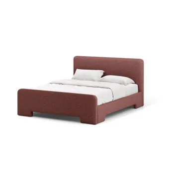 Pat matrimonial roz tapitat cu somiera 180x200 cm Eda - Micadoni imagine
