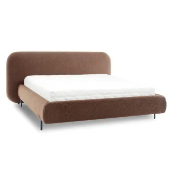 Pat matrimonial teracota tapitat cu spatiu de depozitare cu somiera 180x200 cm Pointt - ELTAP imagine