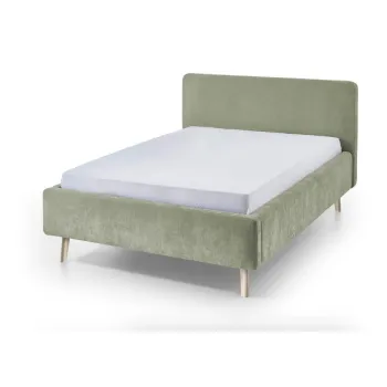 Pat matrimonial verde deschis tapitat cu somiera 140x200 cm Mattis - Meise Mobel imagine