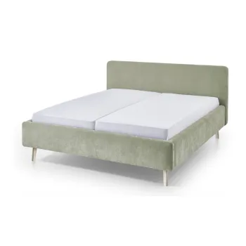 Pat matrimonial verde deschis tapitat fara somiera 160x200 cm Mattis - Meise Mobel imagine