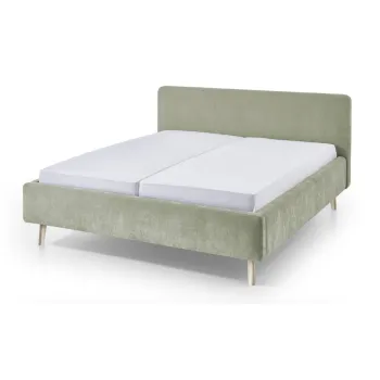 Pat matrimonial verde deschis tapitat fara somiera 180x200 cm Mattis - Meise Mobel imagine