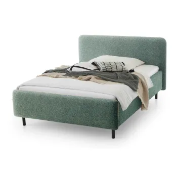 Pat matrimonial verde inchis tapitat fara somiera 180x200 cm Primo - Meise Mobel imagine