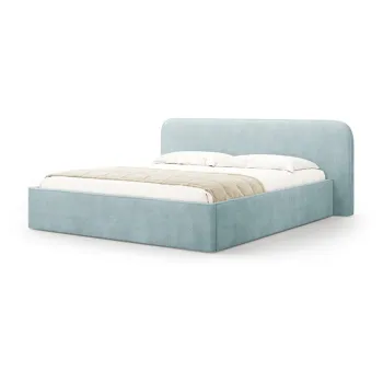 Pat matrimonial verde menta tapitat cu spatiu de depozitare cu somiera 200x200 cm Elizabeth - Micadoni imagine
