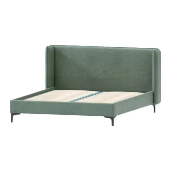 Pat matrimonial verde tapitat cu somiera 200x200 cm Basti - Ropez imagine