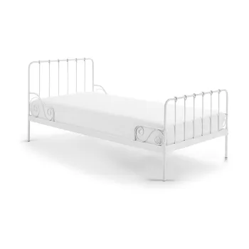 Pat metalic pentru copii Vipack Alice, 90 x 200 cm, alb imagine