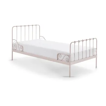 Pat metalic pentru copii Vipack Alice, 90 x 200 cm, roz imagine