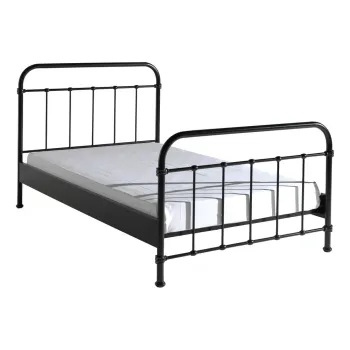 Pat metalic pentru copii Vipack New York, 120 x 200 cm, negru imagine