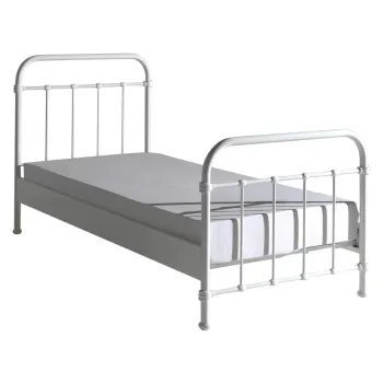 Pat metalic pentru copii Vipack New York, 90 x 200 cm, alb imagine