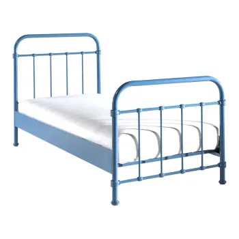 Pat metalic pentru copii Vipack New York, 90 x 200 cm, albastru imagine