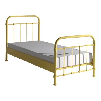 Pat metalic pentru copii Vipack New York, 90 x 200 cm, galben imagine