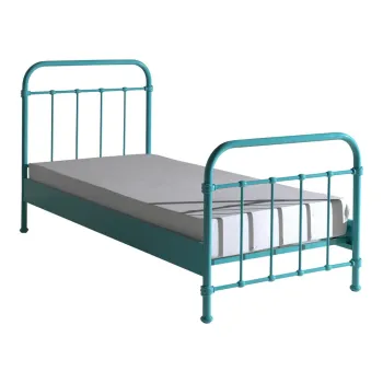 Pat metalic pentru copii Vipack New York, 90 x 200 cm, verde mat imagine