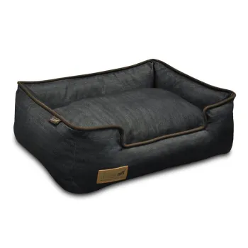 Pat pentru animale de companie albastru inchis pentru caini 42x78 cm Lounge Bed Denim Medieval Blue / Dark Chocolate XL - P.L.A.Y. imagine