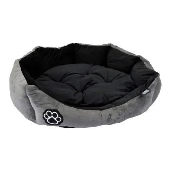 Pat pentru animale de companie gri pentru caini din piele intoarsa o 50 cm Flakes - Love Story imagine