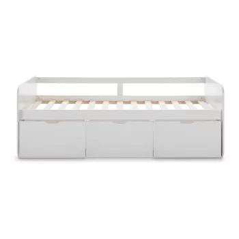 Pat pentru copii alb cu spatiu de depozitare 90x190 cm Abbott - Marckeric imagine