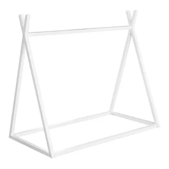 Pat pentru copii alb de tip casa 70x140 cm Montessori - Roba imagine