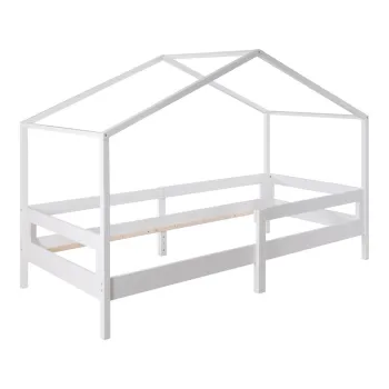 Pat pentru copii alb de tip casa 90x200 cm - Roba imagine